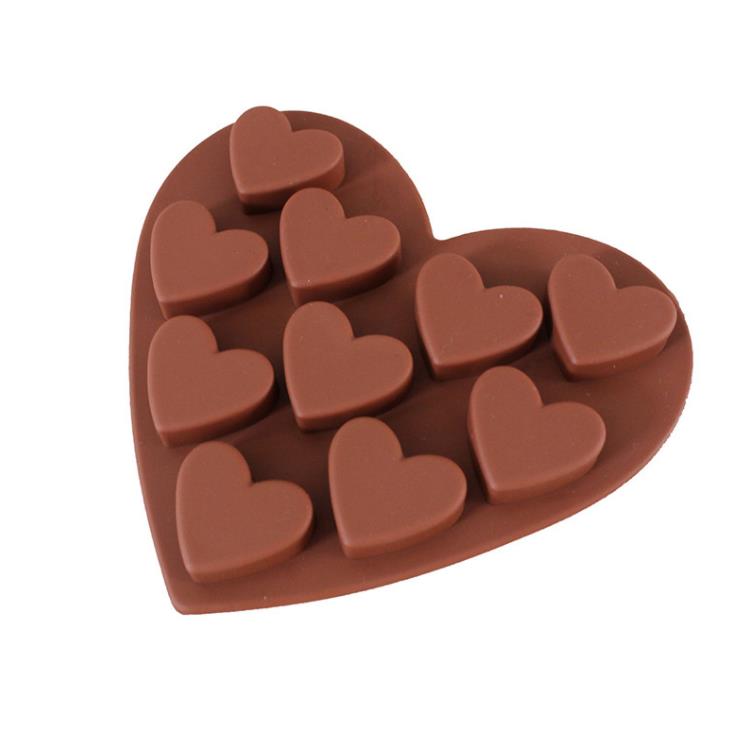 Силиконовая торт плесень 10 решетки в форме сердца в форме шоколадной плесени DIY SN4349