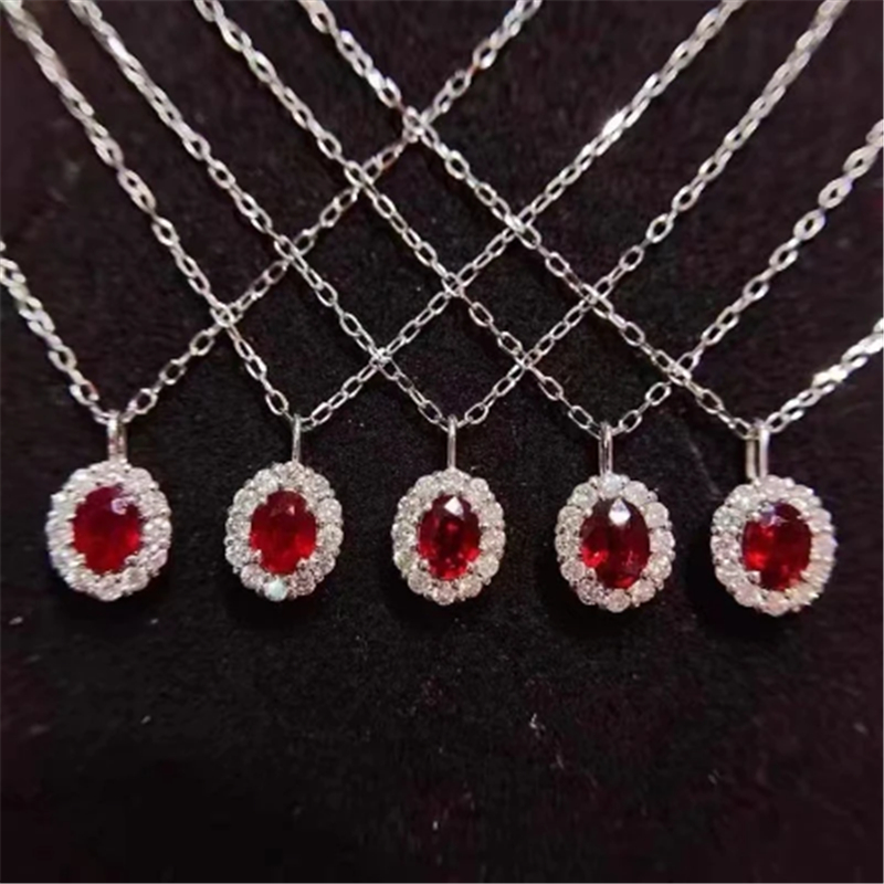 Księżniczka Diana Ruby Chocker Naszyjnik 925 Srebrny Srebrny Weselny Wisijan zaręczyn