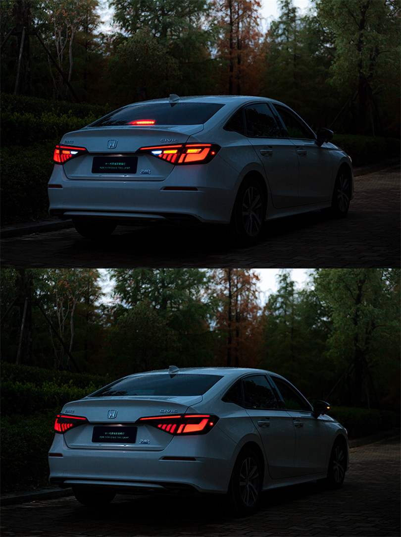 Montaż tylnych świateł samochodowych dla Honda Civic x G11 2022-2023 LAMPA LED Turn Turn Signal Sygnał Hamulec Odwracanie światła Stop Lampa Stop Lampa
