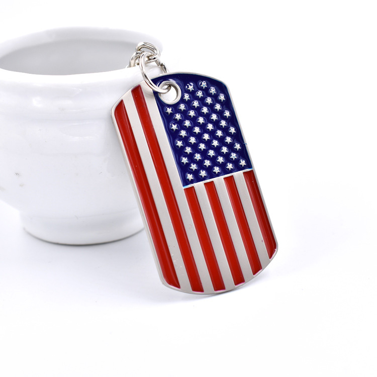 American Flag Keychain Pingente Metal Keychain Bagage Decoration Keyring Presente criativo