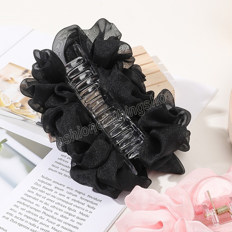 Donne coreane Ragazze Chiffon Artigli capelli Fermagli capelli Bowknot Copricapo Forcina capelli di grandi dimensioni Barrette capelli Accessori capelli alla moda