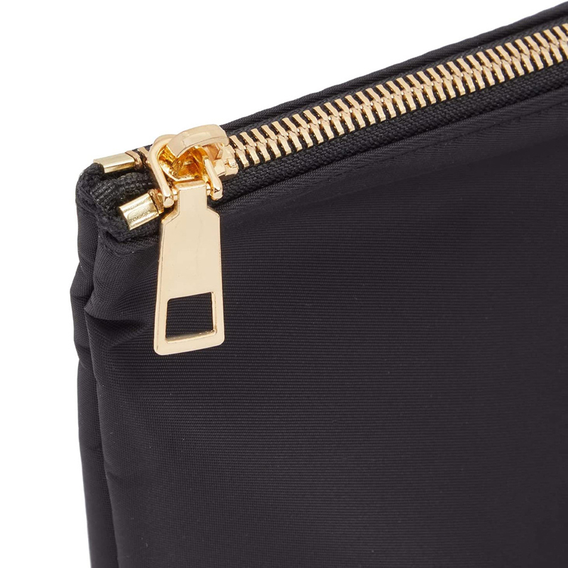 Kozmetik Çantalar Kadın Naylon Siyah Hamurlu Bakır Fermuar Seyahat Depolama Çantası