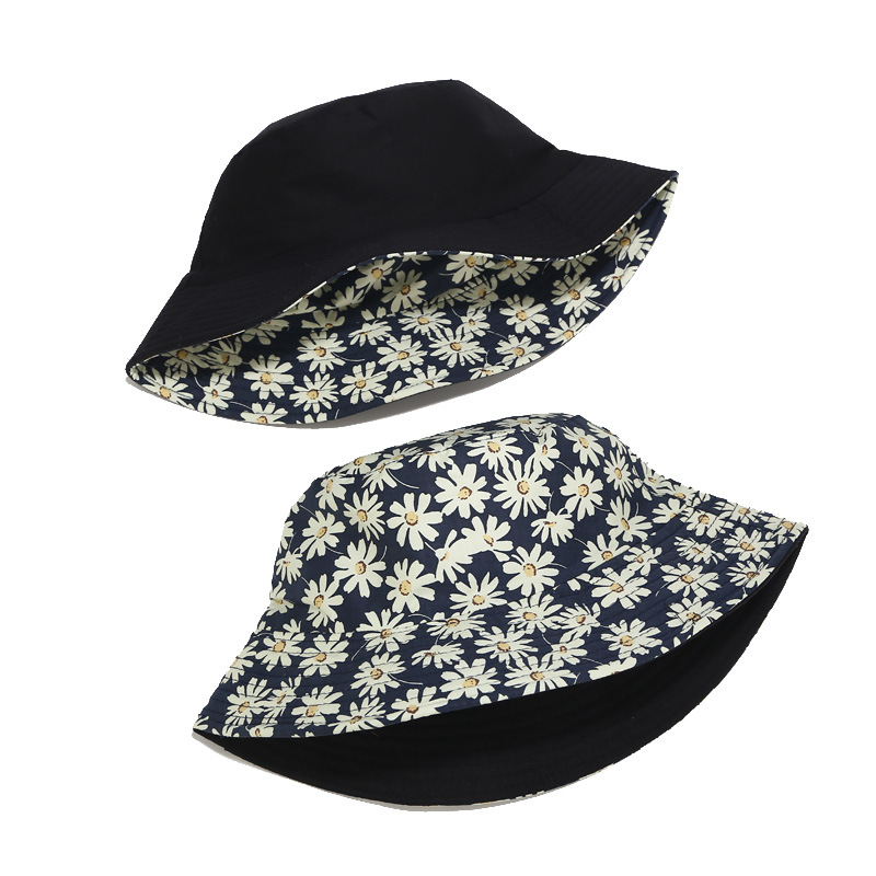 Chapéu balde unissex com estampa floral, chapéu sol verão moderno, chapéus de dupla face, dobrável, lazer, boné de pescador HCS232
