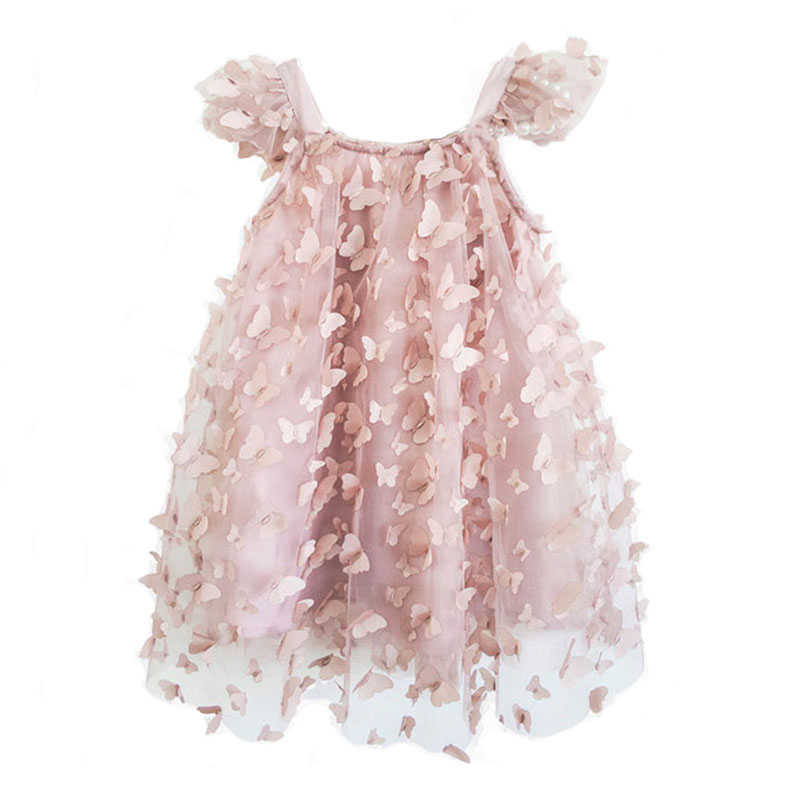 Meisjesjurken zomer kinderen meisje jurk baby kinderen meisje vlinder bloem jurk vliegende mouwen gaze rok prinses jurk meisjes kleding kleding w0314