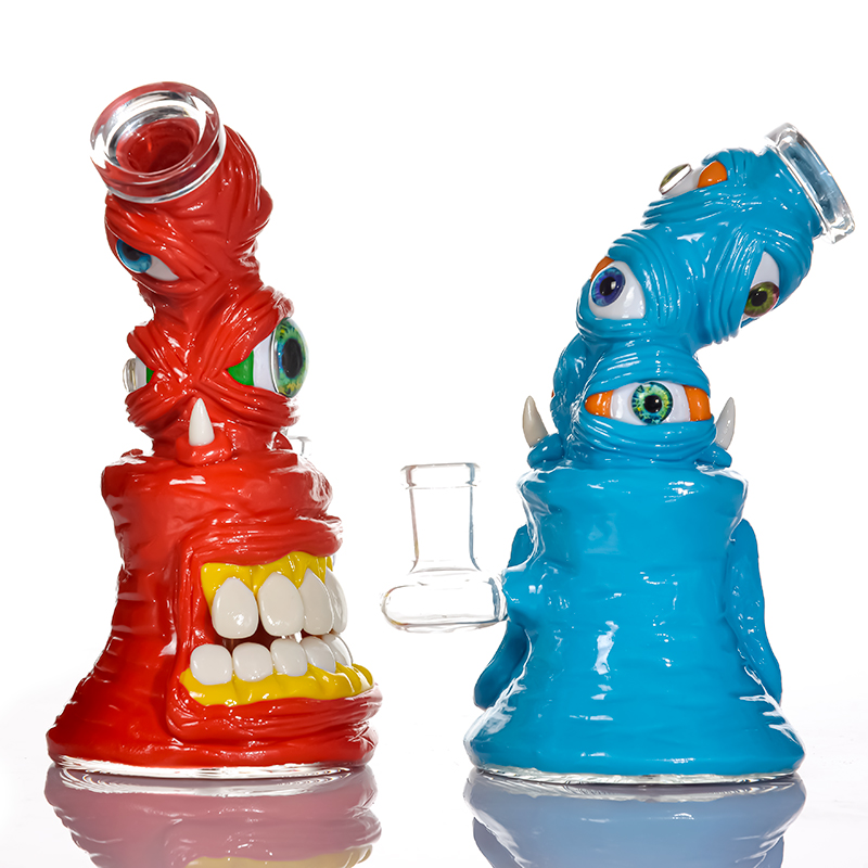 Smoking Accesories 6.5 Inch Glass Water Pipe 14F 76mm Diameter Smoking Colored with 4mm Quartz Banger For Bong Dab Rigs