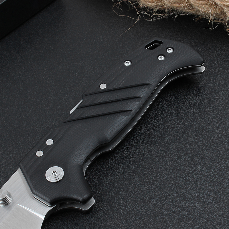 High Quality CL 35DPLC Survival Folding Knife D2 Satin Blade G10 with Steel Sheet Handle Outdoor Camping Hiking Fishing Pocket Folder Knives with Retail Box