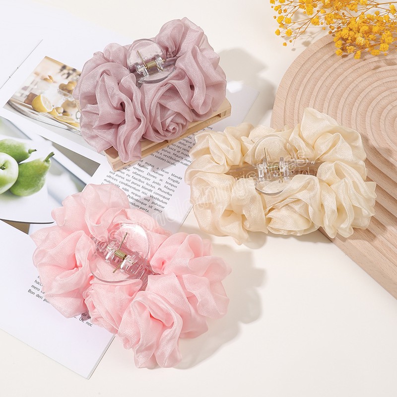 Donne coreane Ragazze Chiffon Artigli capelli Fermagli capelli Bowknot Copricapo Forcina capelli di grandi dimensioni Barrette capelli Accessori capelli alla moda