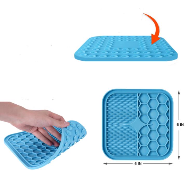 Pet Feeding Mat Slower Feeder Pad For Cat Dog Licky Licking Mat Puppy Bathing Distraction Pads Silicone Dispenser SN4350