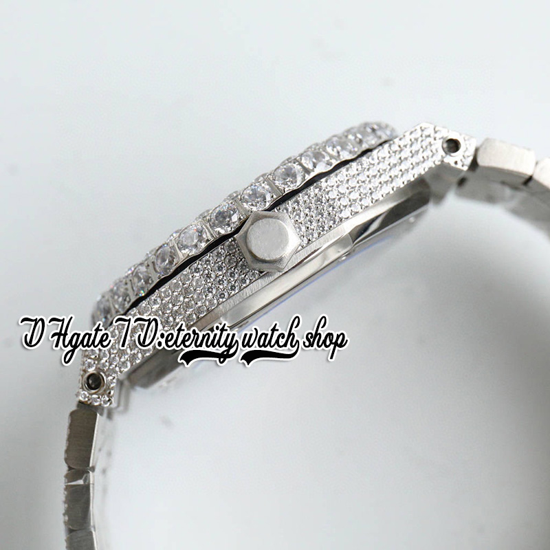 BZF SF15400 Japonia M8215 Automatyczna męska Zegarek w pełni zaklęta Paved Diamond Tarbe Mandery 316L Diamenty ze stali nierdzewnej Bransoletka 2023 Eternity Watches