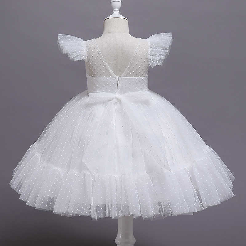 Robes de fille été jolies filles robe fête d'anniversaire communion cérémonie robe de princesse dentelle mince enfants robe de bal robe élégante taille 4-10T W0314