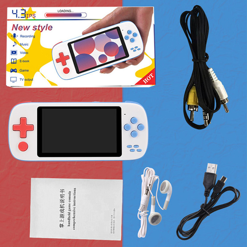 Многофункциональная ретро -игра плеера 4,3 дюйма HD -экрана портативная игра с 8G Memory Game Card может хранить 6800 Games Portable Mini Players Players DHL Fast