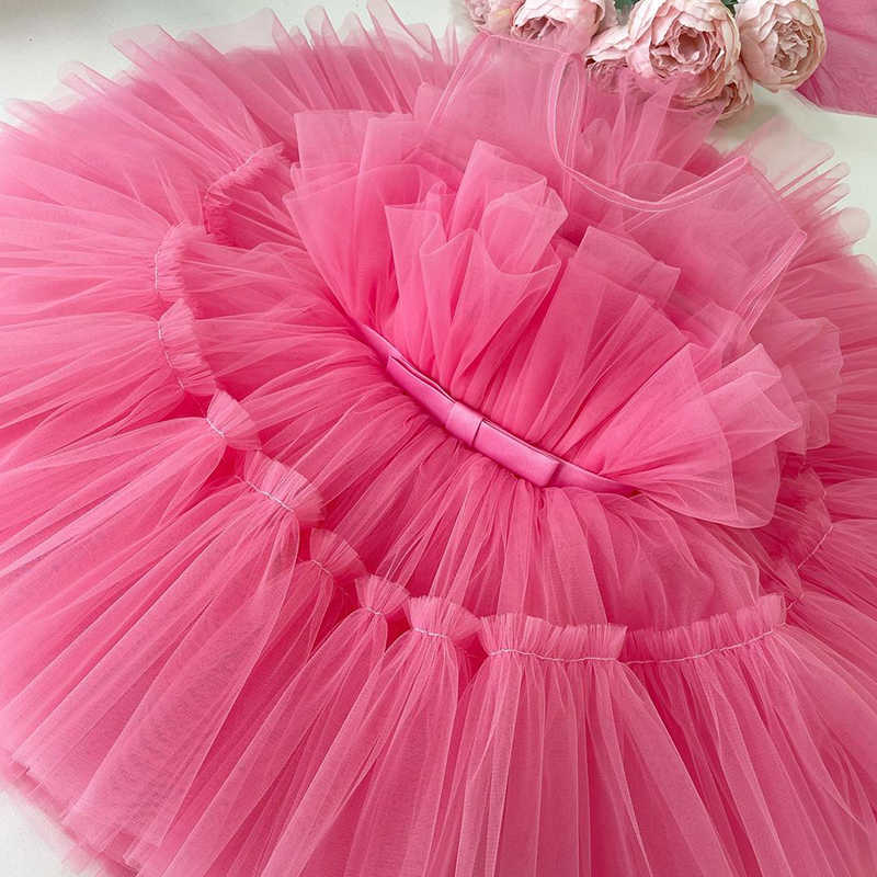 Flickans klänningar Baby Dress Girl 1st Birthday Dress for Baby Girl Dress Bowknot Princess Dresses Flower Girls Wedding Party Tutu Kids Clothes W0314