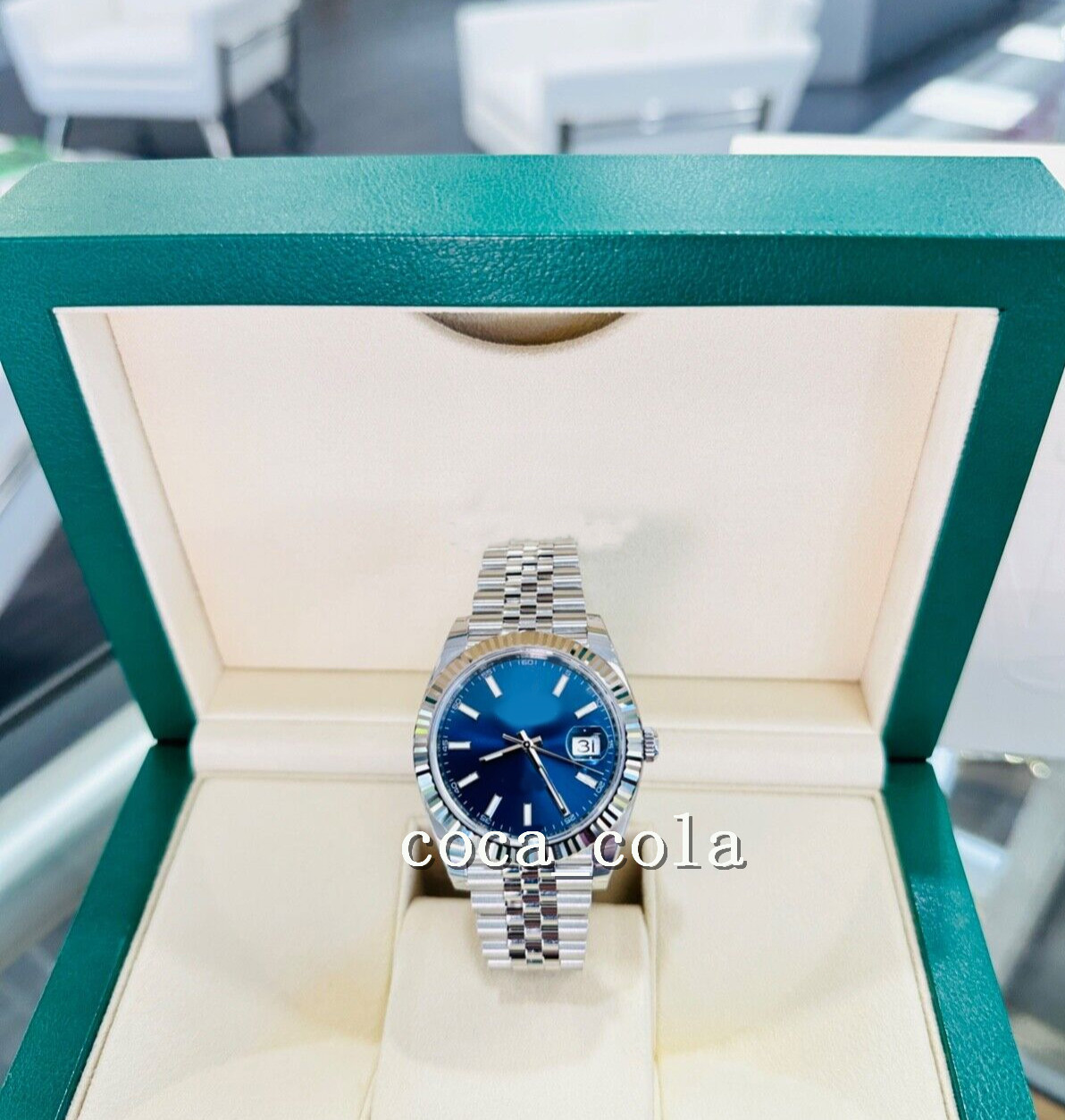 2023 QC check Luxury Wristwatch 41mm Blue Dial Jubilee 18K White Gold Bezel Watch sapphire Steel Mechanical Automatic Movement Men300v