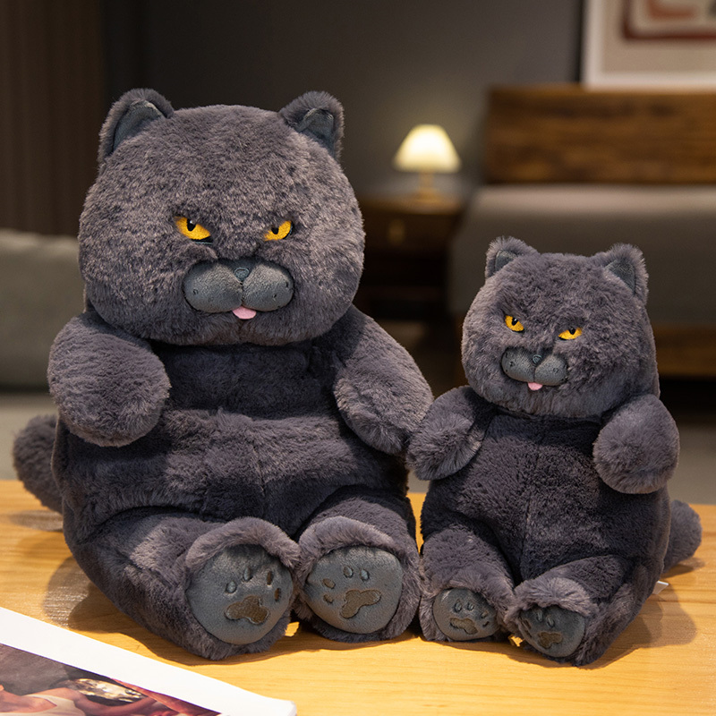 Nouveau 58 cm câlin gros chat en peluche animaux en peluche jouet réaliste chat noir jouet pour garçons et filles enfants cadeau d'anniversaire de noël