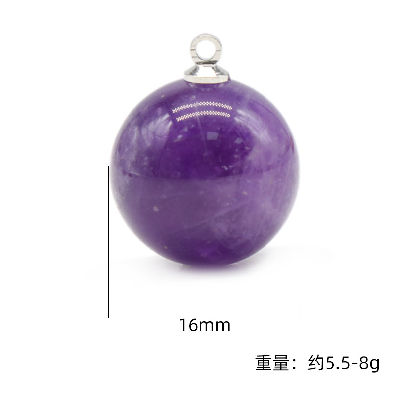 Pendentif à breloques en pierre semi-précieuse en cristal d'agate, boule ronde de 16mm, pour la fabrication de bijoux, vente en gros