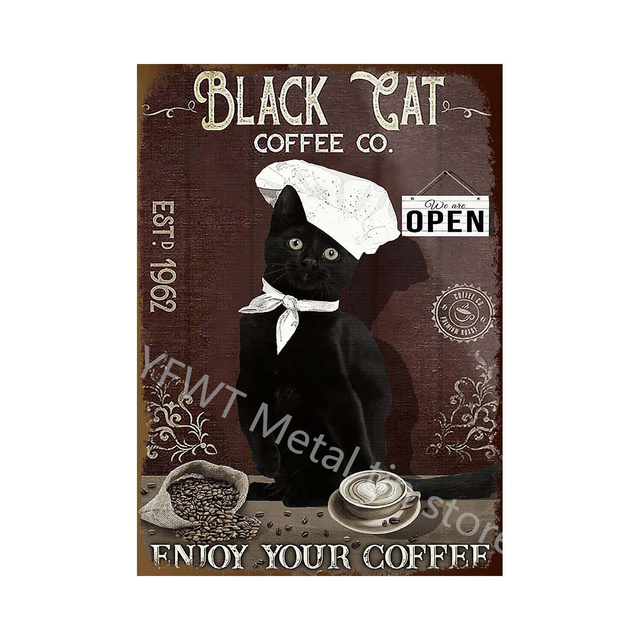 Chef Cat Chef Dog Food Animal Metal Tin Sign Restaurant Balcony Bar Pub Decoration Plakat Boy Prezent 30x20cm W03