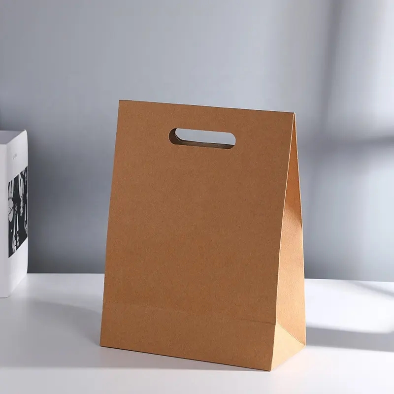 ギフトラップKraft Paper Bags PVC Window Portable Packagingバッグ