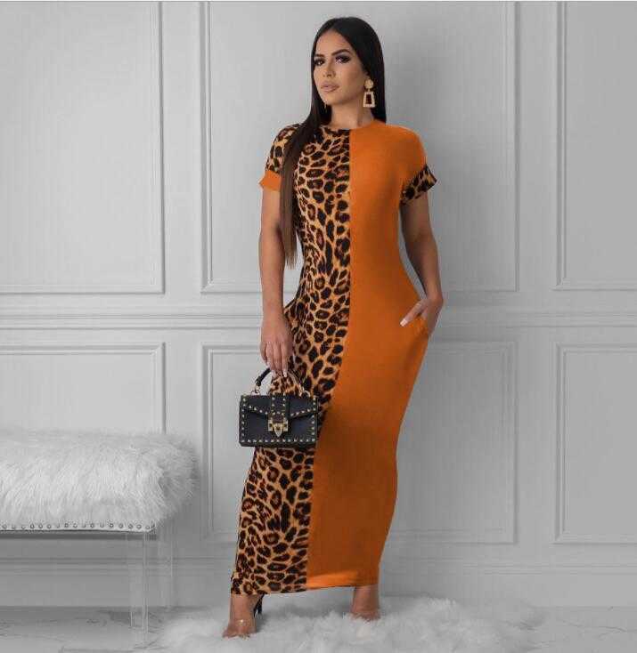 Casual jurken 2019 Autumn Summer Women Fashion Leopard Print Bodycon Long Maxi Dress Sexy Club Party Dresses Vestidos Glld8600 G230322