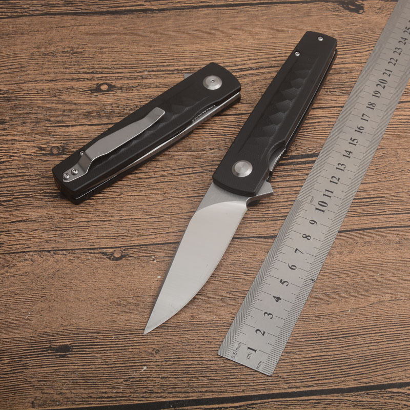 Cena fabryczna G3502 Flipper Składanie noża D2 Satin Blade CNC Black G10 Łożysko kulkowe na zewnątrz kemping wędkarstwo EDC Kieszonkowe noże