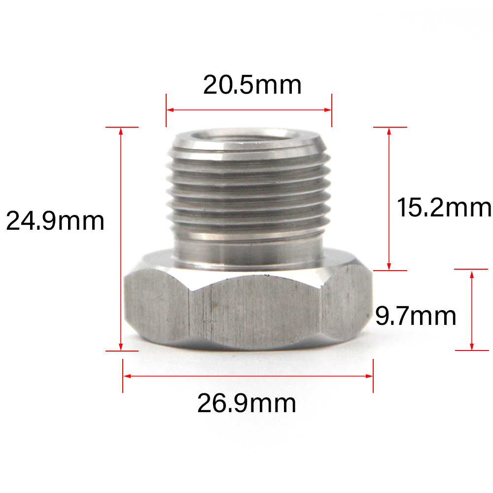 Convertisseur d'adaptateur de filetage en acier inoxydable 1/2-28 femelle à 13/16-16 mâle pour Napa 4003 Wix 24003 1/2*28 UNEF à 13/16*16 UNF