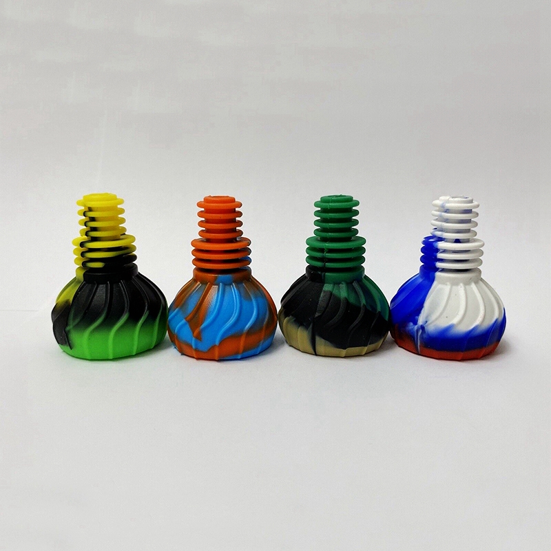 Ultimo silicone colorato da fumo 14MM 18MM maschio comune doppio uso erba secca cucchiaio di tabacco filtro multiforo ciotola piattaforme petrolifere Bong portatile DownStem portasigarette DHL