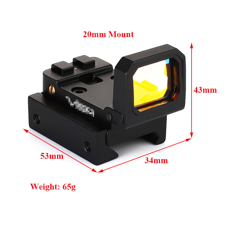 Tactical Flip Sight Vism Red Dot Reflex Scope Holographic Foldable Optics For AR15 M4 Glock MOS Pistol with 20mm Picatinny Mount and Glock Mount