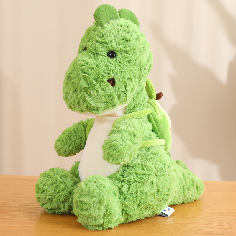 Ładne Kawaii Green Dinosaur Pluszowa zabawka Śliczne miękkie lalki dino z plecakiem z awokado nadziewana poduszka dla zwierząt dla dzieci Prezenty