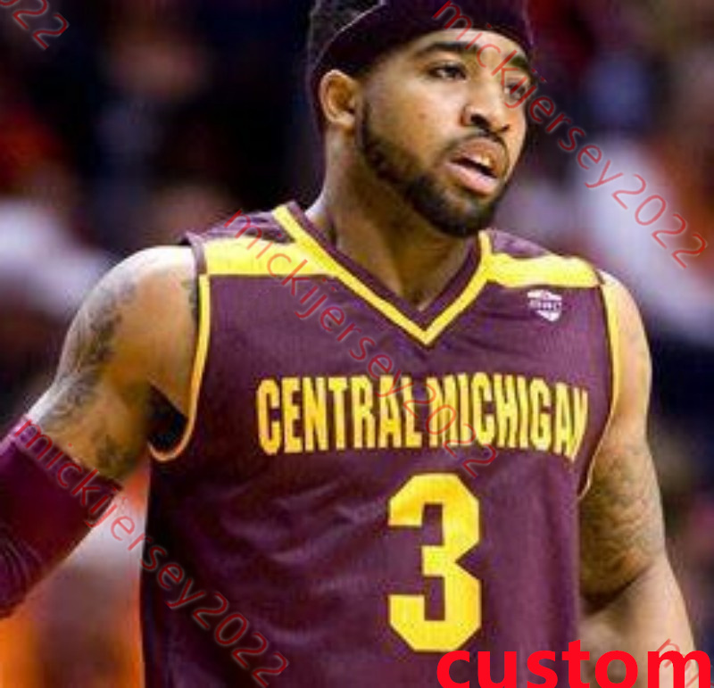 Josiah Sanders Central Michigan Chippewas Basketball Jerseys Amani Drummond Ola Ajiboye Caleb Atewe Emil Skytta Max Majerle Kevin Miller College Jersey