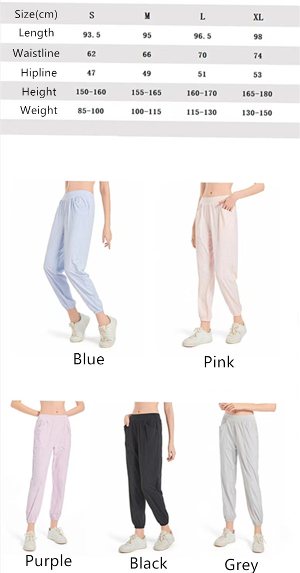 LL Women Jogging Yoga Ninth Pants Big Pocket Fitness Soft High Waist Hip Lift Elastic Casual Pants Drawstring Legs Sweatpants Light Colors For Summer LL415