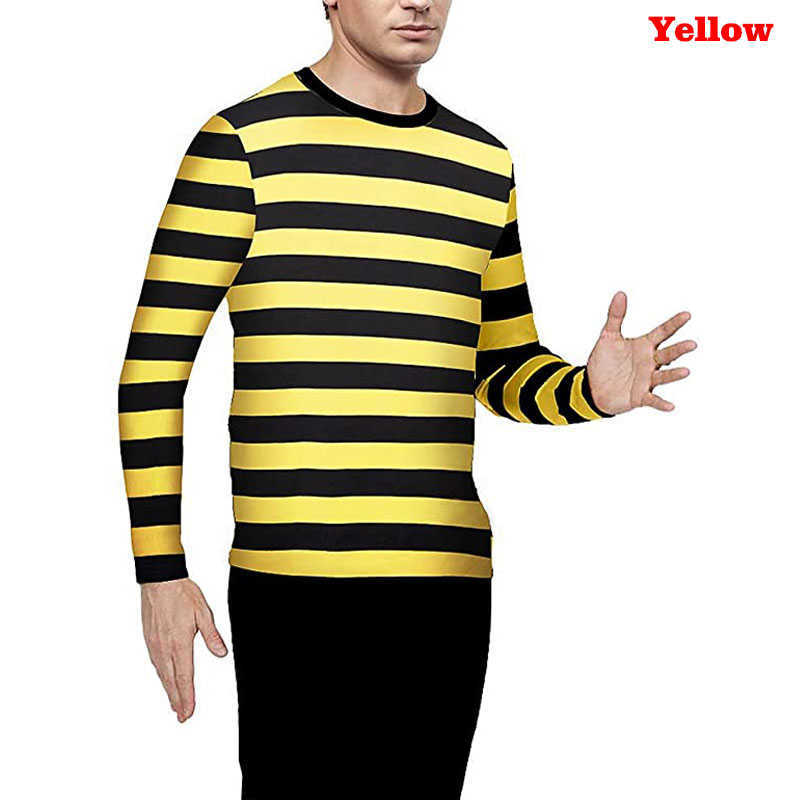 Men's T-Shirts Men's Striped Shirt Waldo Red Striped Shirts Pugsley Addams Black and White Stripe T-Shirt Halloween Come Lounge Top Tee W0322