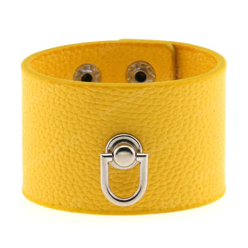 Braccialetto avvolgente in pelle PU da uomo Bracciale vintage donna Nuovo braccialetto avvolgente con polsino largo gioielli Harajuku