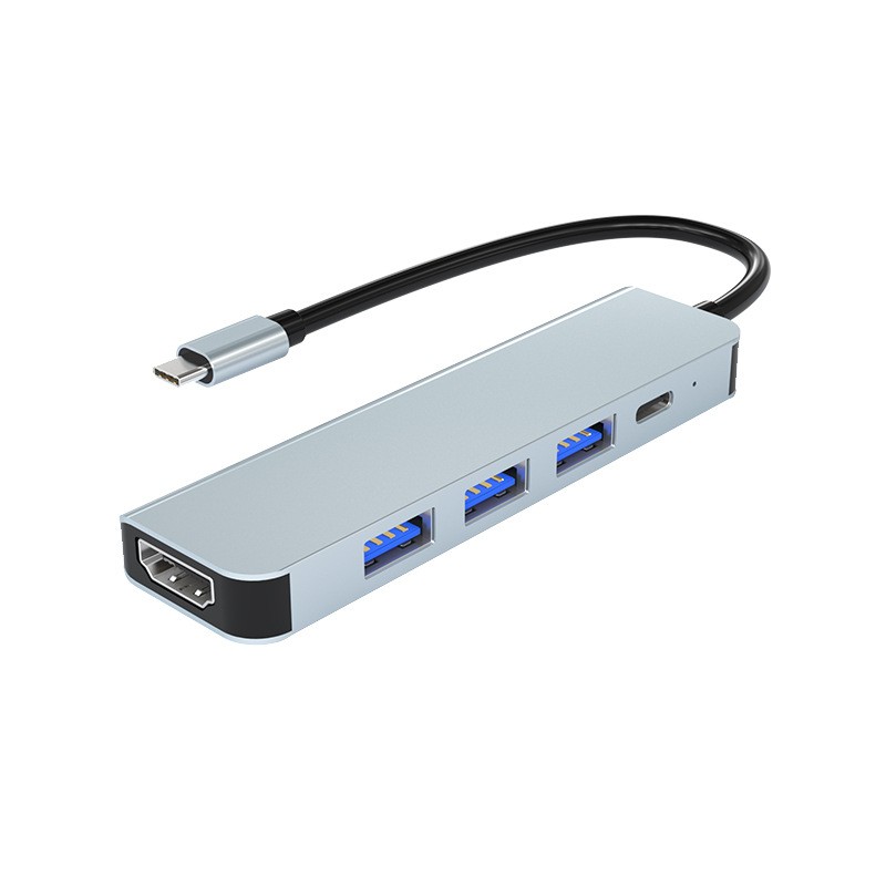 USB Hub 5 in 1 Type C Extension Dock for Computer Laptop HDMI 4K Intelligence USB3.0 TF Card 5 Ports High Speed Multiple devices