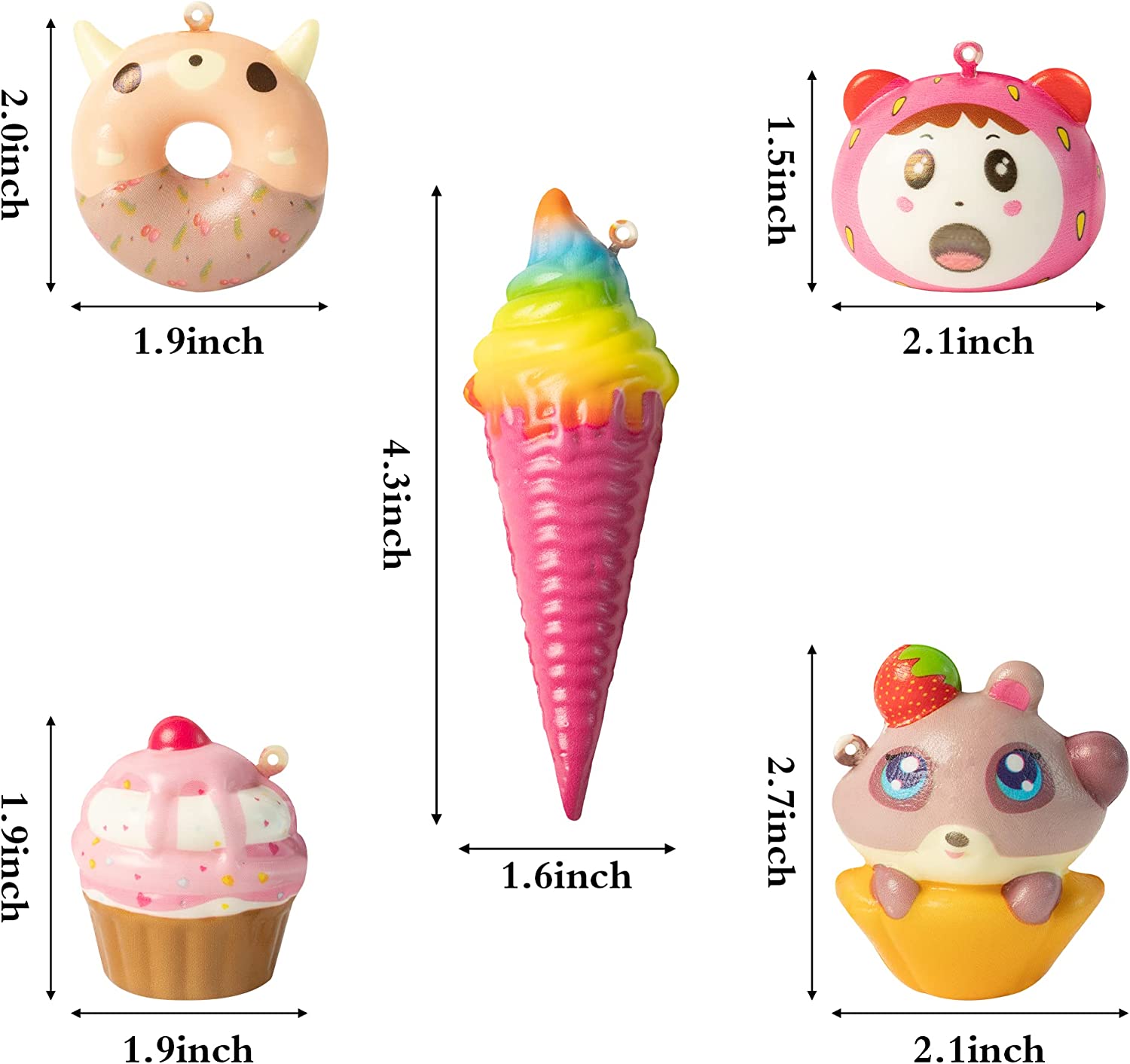 Slumpmässiga 30st Squeeze Toys Cream Scented Slow Rising Kawaii Squeeze Toys Medium Mini Simulation Lovely Toy Phone Rems Goodie Bag Egg Filler
