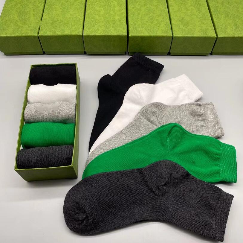 5 par/projektant pudełka G Skarpetki dla mężczyzn Kobiety swobodne czyste bawełniane pończochy unisex socki sportowe Absorbent