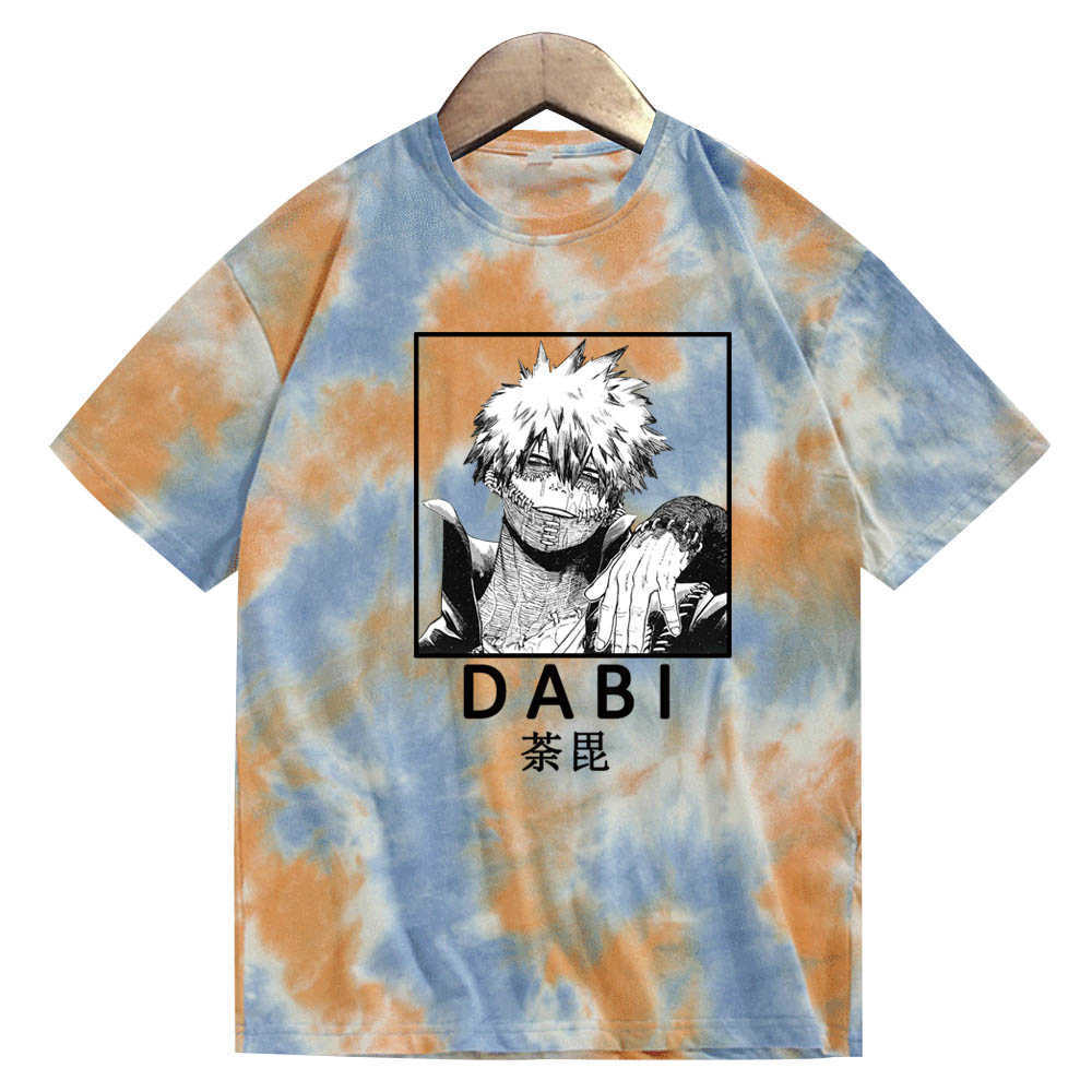 T-shirt da uomo Anime My Hero Academia Dabi T-shirt stampata T-shirt stile Harajuku Top T-shirt casual unisex allentata W0322