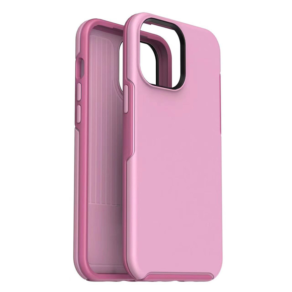 Étui de symétrie approprié pour iPhone14pro iphone13 iphone 12/12pro max iphone 11 iphone 7 8 étui de défenseur bicolore géométrique coloré étui 2 en 1