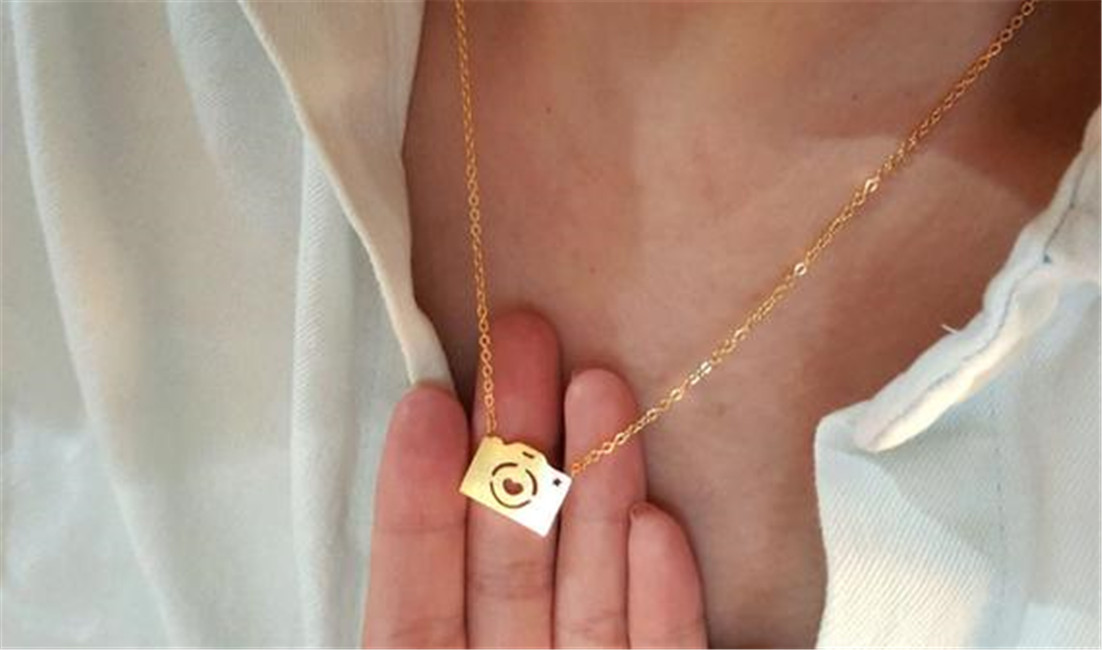 Collier de caméra mignon Lovers Collier Hipster PHOTO PHOTO CAME AVEC COLLE COLLE COLLE MINI CAMER CLANC