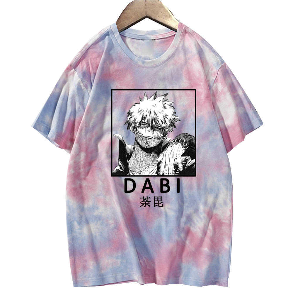 T-shirt da uomo Anime My Hero Academia Dabi T-shirt stampata T-shirt stile Harajuku Top T-shirt casual unisex allentata W0322