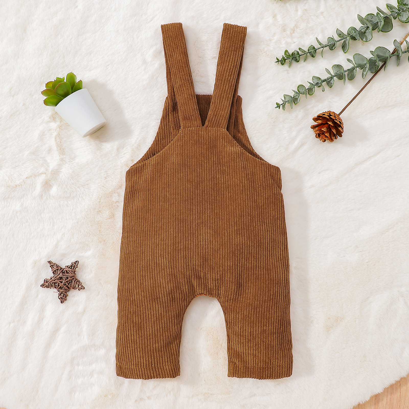 Baby rompers pojkar corduroy hängslen flickor kläder mode casual jumpsuits knappficka spädbarn solida hösten onesies nyfödda playsuits bodysuit bc525