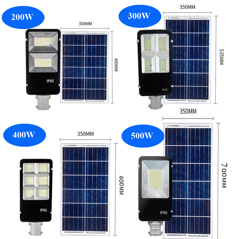 500W Solar Street Lights Outdoor Dusk to Dawn Солнечный светодиодный светодиод с пультом дистанционного управления 6500 тыс.