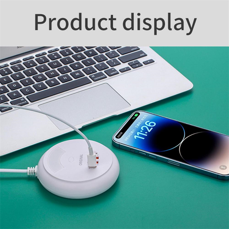 35W Multi Charger Station Compact 4 Port USB PD Laddningsuttag Portable USB C Wall Charger Adapter Touch Night Light For Phones Tablets With Box