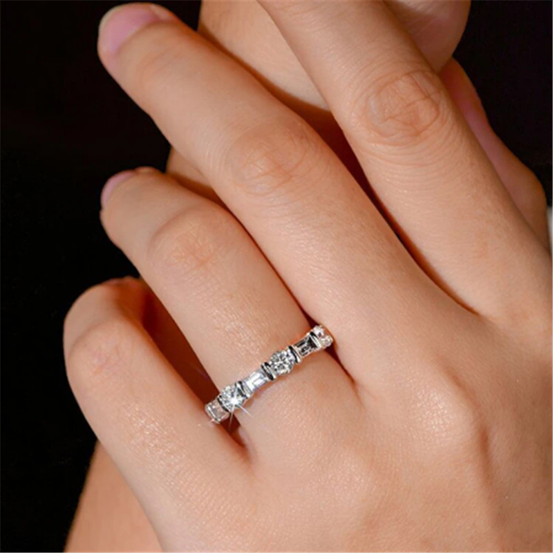 Charm Finger Ring AAAAA Zircon 925 Sterling Silver Engagement Wedding Band Rings for Women Bridal Birthday Party Jewelry