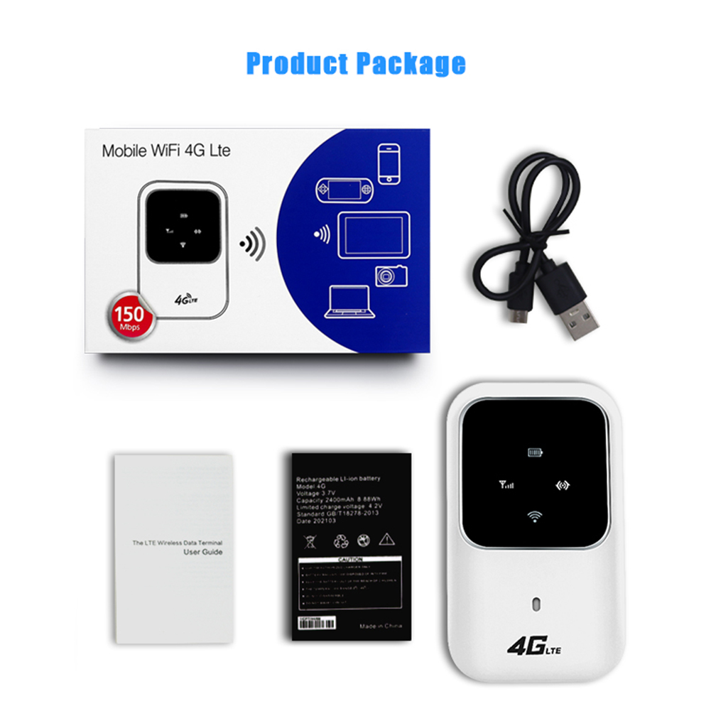 4G LTE Portable Car Mobile Broadband Pocket 2.4G Wireless Router 100 Mbps Hotspot Sim Unlocked WiFi Modem Wireless WiFi