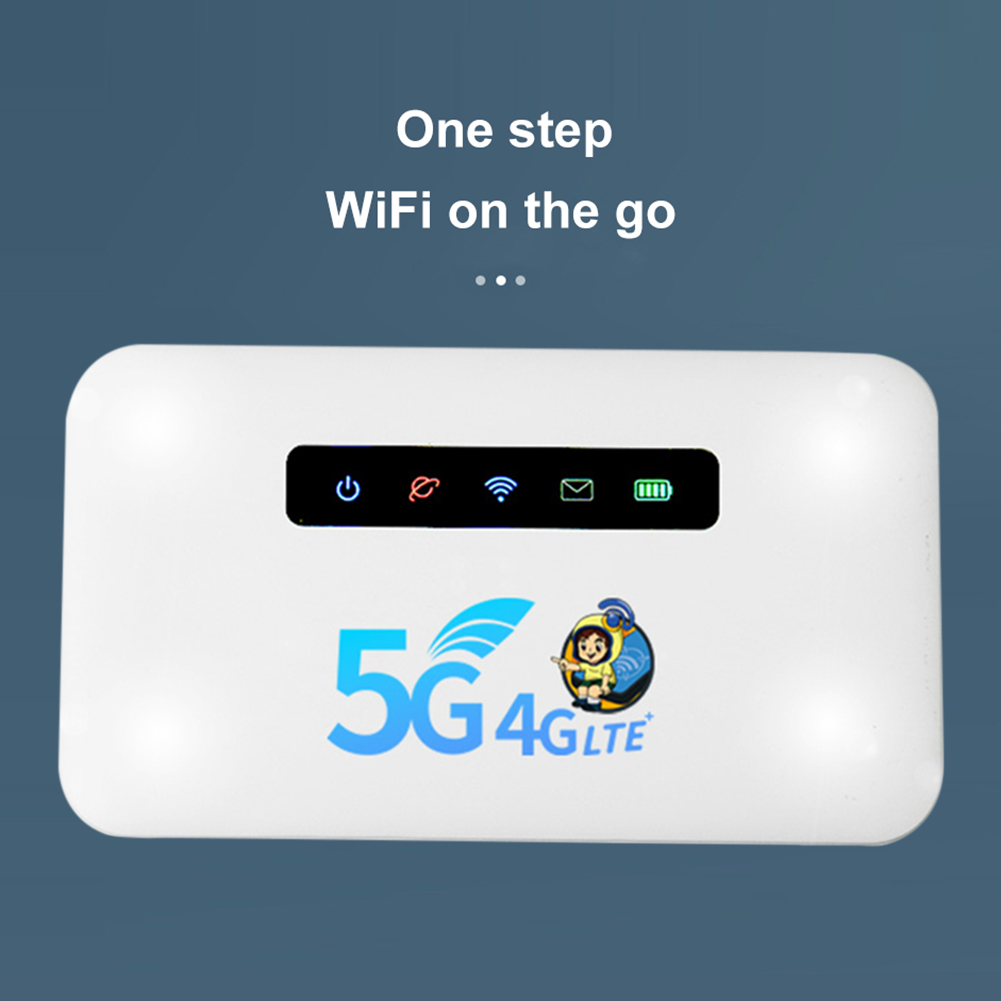 4G Pocket WiFi Router Portable 4G Wireless Router CAT4 150Mbps High Speed 2600mAh Battery with SIM Card Slot for Outdoor Travel