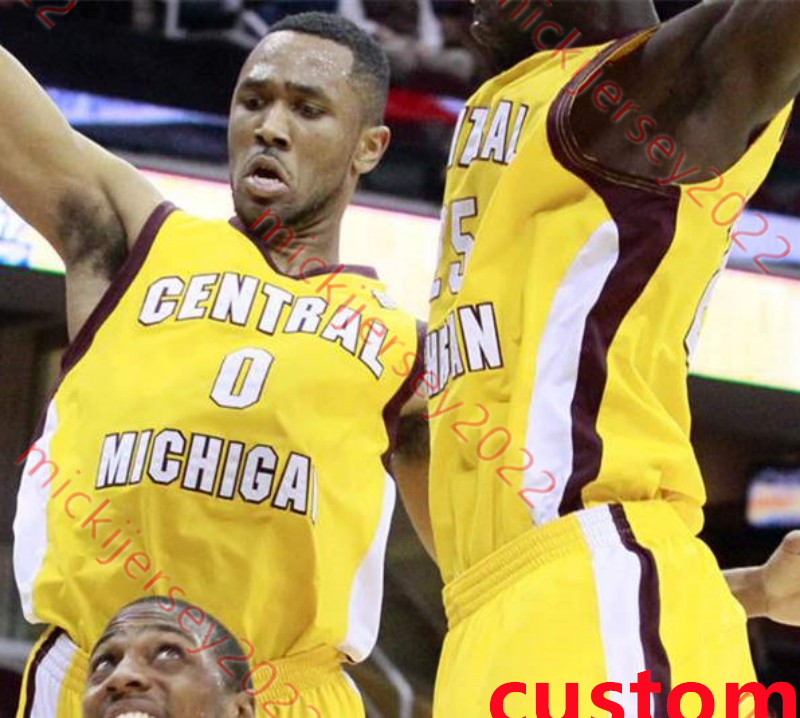 Josiah Sanders Central Michigan Chippewas Basketball Jerseys Amani Drummond Ola Ajiboye Caleb Atewe Emil Skytta Max Majerle Kevin Miller College Jersey