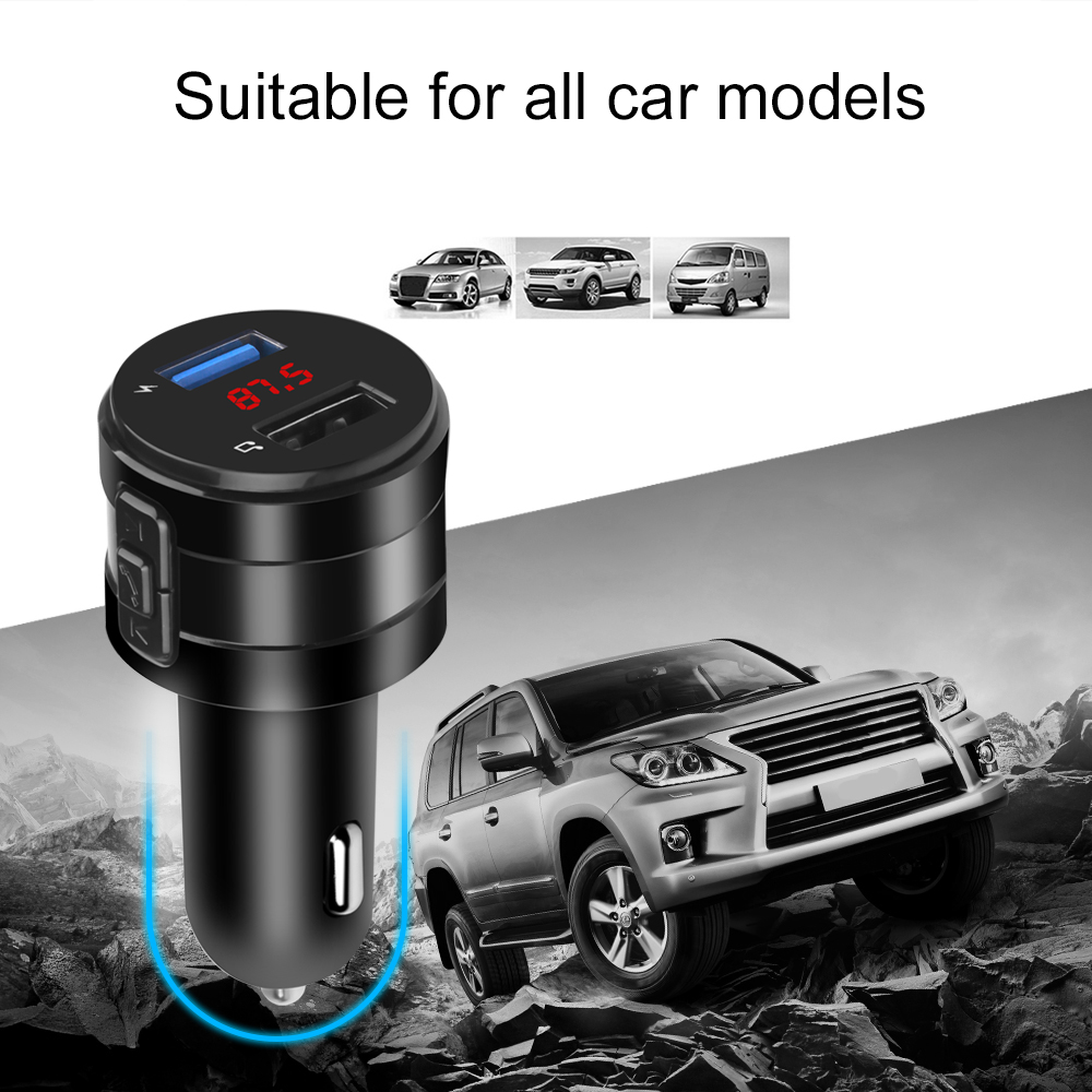 Car Bluetooth 3.0 BT FM Transmitter Fast Charger Wireless Handsfree Audio Receiver Auto MP3 Player 2.1A Dual USB Car Accessories