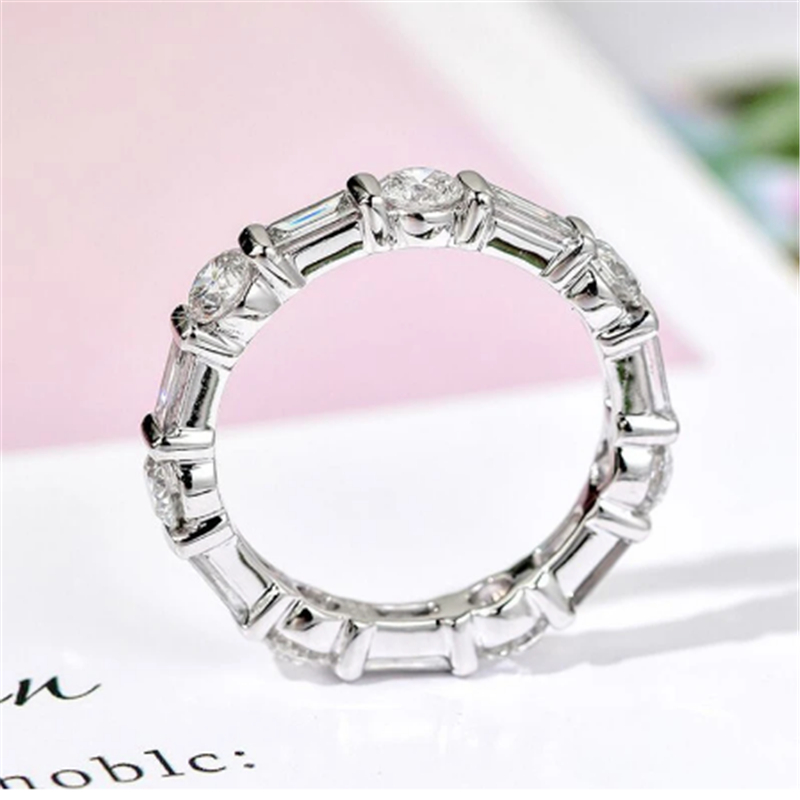Charm Finger Ring AAAAA Zircon 925 Sterling Silver Engagement Wedding Band Rings for Women Bridal Birthday Party Jewelry