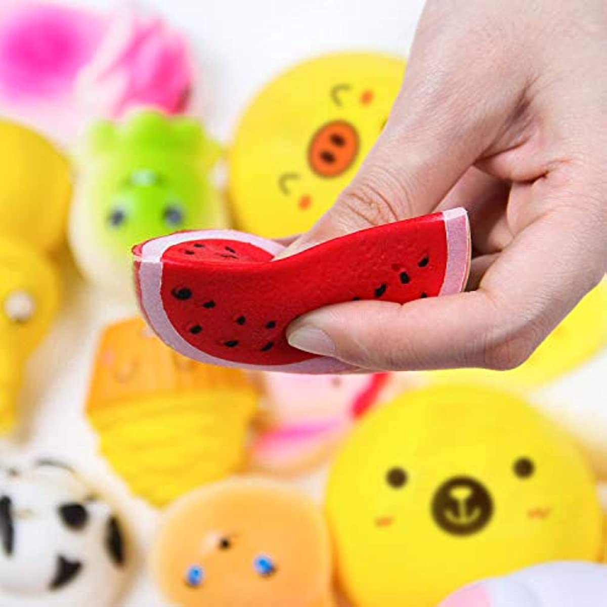 Random Squeeze Toys Cream Scented Slow Rising Kawaii Squeeze Toys Medium Mini Size Simulation Lovely Toy Phone Straps Goodie Bag Egg Filler