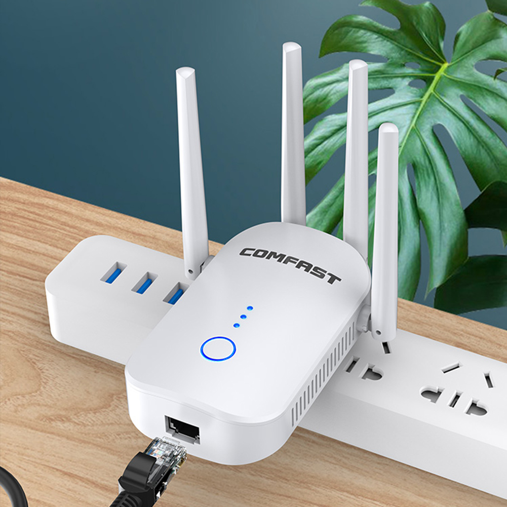 1200Mbps WiFi Repeater Wi-Fi Range Extender 2.4 GHz Extend Home WiFi Router Signal 11n Wireless WiFi Booster Range Amplifier