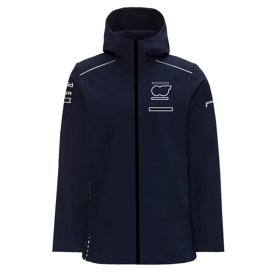 F1 Team Reißverschluss-Windjacke mit Kapuze, 2023 Formel 1-Hoodie-Jacken, Herbst-Winter-Mode, winddicht, warm, Herren-Softshell-Jacke